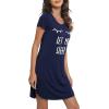 image:imageWiWi Viscose Bamboo Nightgowns for Women Short Sleeve Sleepwear Super Soft Sleep Shirt Cooling Plus Size Loungewear S4XBnavy Eye