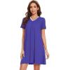 image:imageWiWi Viscose Bamboo Nightgowns for Women Short Sleeve Sleepwear Super Soft Sleep Shirt Cooling Plus Size Loungewear S4XDbulish Purple