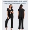 image:imageWiWi Viscose from Bamboo Pajama Sets for Women Super Soft Pjs Short Sleeve with Pants Cooling Sleepwear Loungewear SXXLAblack