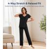 image:imageWiWi Viscose from Bamboo Pajama Sets for Women Super Soft Pjs Short Sleeve with Pants Cooling Sleepwear Loungewear SXXLAblack