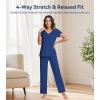 image:imageWiWi Viscose from Bamboo Pajama Sets for Women Super Soft Pjs Short Sleeve with Pants Cooling Sleepwear Loungewear SXXLAblue Depth