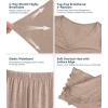 image:imageWiWi Viscose from Bamboo Pajama Sets for Women Super Soft Pjs Short Sleeve with Pants Cooling Sleepwear Loungewear SXXLAcamel