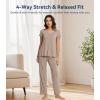 image:imageWiWi Viscose from Bamboo Pajama Sets for Women Super Soft Pjs Short Sleeve with Pants Cooling Sleepwear Loungewear SXXLAcamel
