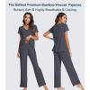 image:imageWiWi Viscose from Bamboo Pajama Sets for Women Super Soft Pjs Short Sleeve with Pants Cooling Sleepwear Loungewear SXXLAcharcoal