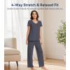 image:imageWiWi Viscose from Bamboo Pajama Sets for Women Super Soft Pjs Short Sleeve with Pants Cooling Sleepwear Loungewear SXXLAcharcoal