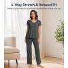 image:imageWiWi Viscose from Bamboo Pajama Sets for Women Super Soft Pjs Short Sleeve with Pants Cooling Sleepwear Loungewear SXXLAcharcoal Heather