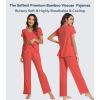 image:imageWiWi Viscose from Bamboo Pajama Sets for Women Super Soft Pjs Short Sleeve with Pants Cooling Sleepwear Loungewear SXXLAcoral