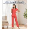 image:imageWiWi Viscose from Bamboo Pajama Sets for Women Super Soft Pjs Short Sleeve with Pants Cooling Sleepwear Loungewear SXXLAcoral