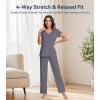 image:imageWiWi Viscose from Bamboo Pajama Sets for Women Super Soft Pjs Short Sleeve with Pants Cooling Sleepwear Loungewear SXXLAdark Grey