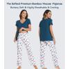 image:imageWiWi Viscose from Bamboo Pajama Sets for Women Super Soft Pjs Short Sleeve with Pants Cooling Sleepwear Loungewear SXXLAdark Pink Dots