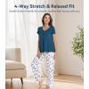 image:imageWiWi Viscose from Bamboo Pajama Sets for Women Super Soft Pjs Short Sleeve with Pants Cooling Sleepwear Loungewear SXXLAdark Pink Dots