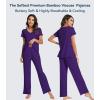 image:imageWiWi Viscose from Bamboo Pajama Sets for Women Super Soft Pjs Short Sleeve with Pants Cooling Sleepwear Loungewear SXXLAdark Purple