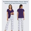 image:imageWiWi Viscose from Bamboo Pajama Sets for Women Super Soft Pjs Short Sleeve with Pants Cooling Sleepwear Loungewear SXXLAdark Purple Dots