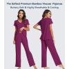 image:imageWiWi Viscose from Bamboo Pajama Sets for Women Super Soft Pjs Short Sleeve with Pants Cooling Sleepwear Loungewear SXXLAdark Reddish Purple