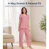 image:imageWiWi Viscose from Bamboo Pajama Sets for Women Super Soft Pjs Short Sleeve with Pants Cooling Sleepwear Loungewear SXXLAdusty Rose