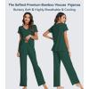image:imageWiWi Viscose from Bamboo Pajama Sets for Women Super Soft Pjs Short Sleeve with Pants Cooling Sleepwear Loungewear SXXLAfence Green