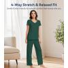 image:imageWiWi Viscose from Bamboo Pajama Sets for Women Super Soft Pjs Short Sleeve with Pants Cooling Sleepwear Loungewear SXXLAfence Green