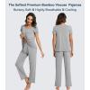 image:imageWiWi Viscose from Bamboo Pajama Sets for Women Super Soft Pjs Short Sleeve with Pants Cooling Sleepwear Loungewear SXXLAheather Grey