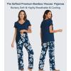 image:imageWiWi Viscose from Bamboo Pajama Sets for Women Super Soft Pjs Short Sleeve with Pants Cooling Sleepwear Loungewear SXXLAink Blue Floral