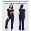 image:imageWiWi Viscose from Bamboo Pajama Sets for Women Super Soft Pjs Short Sleeve with Pants Cooling Sleepwear Loungewear SXXLAnavy