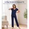 image:imageWiWi Viscose from Bamboo Pajama Sets for Women Super Soft Pjs Short Sleeve with Pants Cooling Sleepwear Loungewear SXXLAnavy