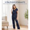 image:imageWiWi Viscose from Bamboo Pajama Sets for Women Super Soft Pjs Short Sleeve with Pants Cooling Sleepwear Loungewear SXXLAnavy Stars