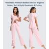 image:imageWiWi Viscose from Bamboo Pajama Sets for Women Super Soft Pjs Short Sleeve with Pants Cooling Sleepwear Loungewear SXXLApink