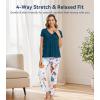 image:imageWiWi Viscose from Bamboo Pajama Sets for Women Super Soft Pjs Short Sleeve with Pants Cooling Sleepwear Loungewear SXXLApumpkin