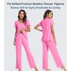 image:imageWiWi Viscose from Bamboo Pajama Sets for Women Super Soft Pjs Short Sleeve with Pants Cooling Sleepwear Loungewear SXXLAraspberry Pink