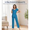 image:imageWiWi Viscose from Bamboo Pajama Sets for Women Super Soft Pjs Short Sleeve with Pants Cooling Sleepwear Loungewear SXXLAteal Blue