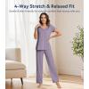 image:imageWiWi Viscose from Bamboo Pajama Sets for Women Super Soft Pjs Short Sleeve with Pants Cooling Sleepwear Loungewear SXXLAviolet