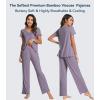 image:imageWiWi Viscose from Bamboo Pajama Sets for Women Super Soft Pjs Short Sleeve with Pants Cooling Sleepwear Loungewear SXXLAviolet