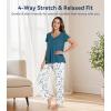 image:imageWiWi Viscose from Bamboo Pajama Sets for Women Super Soft Pjs Short Sleeve with Pants Cooling Sleepwear Loungewear SXXLAwhiteGreen Dots