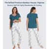 image:imageWiWi Viscose from Bamboo Pajama Sets for Women Super Soft Pjs Short Sleeve with Pants Cooling Sleepwear Loungewear SXXLAwhiteGreen Dots