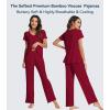 image:imageWiWi Viscose from Bamboo Pajama Sets for Women Super Soft Pjs Short Sleeve with Pants Cooling Sleepwear Loungewear SXXLAwine Red