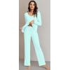 image:imageWiWi Viscose from Bamboo Pajama Sets for Women Super Soft Pjs Short Sleeve with Pants Cooling Sleepwear Loungewear SXXLBaqua