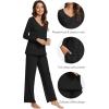 image:imageWiWi Viscose from Bamboo Pajama Sets for Women Super Soft Pjs Short Sleeve with Pants Cooling Sleepwear Loungewear SXXLBblack