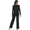 image:imageWiWi Viscose from Bamboo Pajama Sets for Women Super Soft Pjs Short Sleeve with Pants Cooling Sleepwear Loungewear SXXLBblack