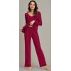 image:imageWiWi Viscose from Bamboo Pajama Sets for Women Super Soft Pjs Short Sleeve with Pants Cooling Sleepwear Loungewear SXXLBwine