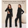 image:imageWiWi Viscose from Bamboo Pajama Sets for Women Super Soft Pjs Short Sleeve with Pants Cooling Sleepwear Loungewear SXXLCblack