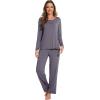 image:imageWiWi Viscose from Bamboo Pajama Sets for Women Super Soft Pjs Short Sleeve with Pants Cooling Sleepwear Loungewear SXXLCdark Grey