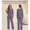 image:imageWiWi Viscose from Bamboo Pajama Sets for Women Super Soft Pjs Short Sleeve with Pants Cooling Sleepwear Loungewear SXXLCdark Grey