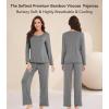 image:imageWiWi Viscose from Bamboo Pajama Sets for Women Super Soft Pjs Short Sleeve with Pants Cooling Sleepwear Loungewear SXXLCdark Heather Grey