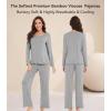 image:imageWiWi Viscose from Bamboo Pajama Sets for Women Super Soft Pjs Short Sleeve with Pants Cooling Sleepwear Loungewear SXXLCheather Grey