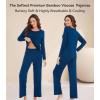 image:imageWiWi Viscose from Bamboo Pajama Sets for Women Super Soft Pjs Short Sleeve with Pants Cooling Sleepwear Loungewear SXXLCink Blue