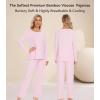 image:imageWiWi Viscose from Bamboo Pajama Sets for Women Super Soft Pjs Short Sleeve with Pants Cooling Sleepwear Loungewear SXXLCpink
