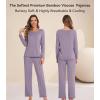 image:imageWiWi Viscose from Bamboo Pajama Sets for Women Super Soft Pjs Short Sleeve with Pants Cooling Sleepwear Loungewear SXXLCviolet