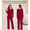 image:imageWiWi Viscose from Bamboo Pajama Sets for Women Super Soft Pjs Short Sleeve with Pants Cooling Sleepwear Loungewear SXXLCwine