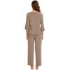 image:imageWiWi Viscose from Bamboo Pajama Sets for Women Super Soft Pjs Short Sleeve with Pants Cooling Sleepwear Loungewear SXXLDcamel