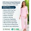 image:imageWiWi Viscose from Bamboo Pajama Sets for Women Super Soft Pjs Short Sleeve with Pants Cooling Sleepwear Loungewear SXXLDpink
